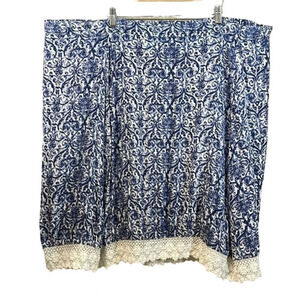 Plus‎ Size BocaBay Blue & White Paisley Skirt Size 3XL